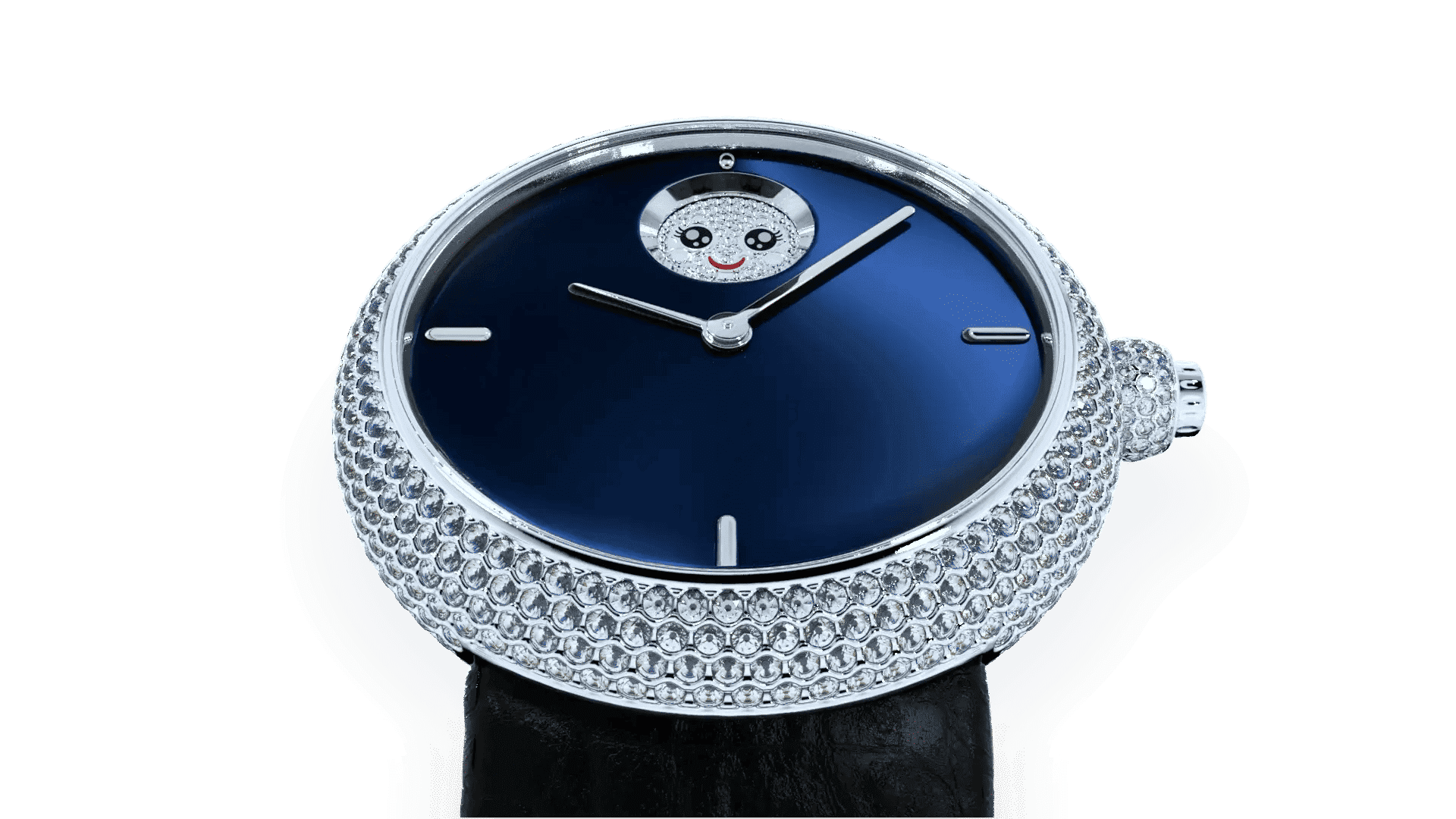 Blue Enamel Diamond Halves Gallery Image 4